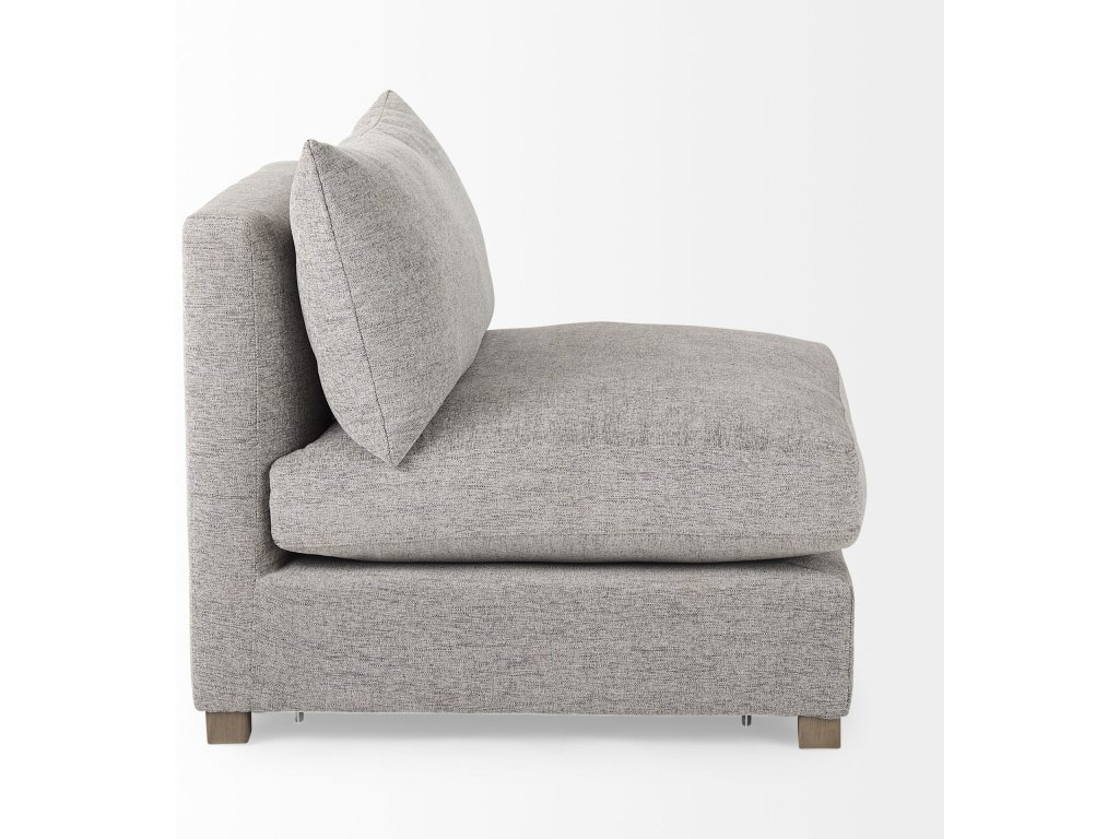 38.2L x 38.6W x 28.3H Medium Gray Armless Sectional Piece - image 8
