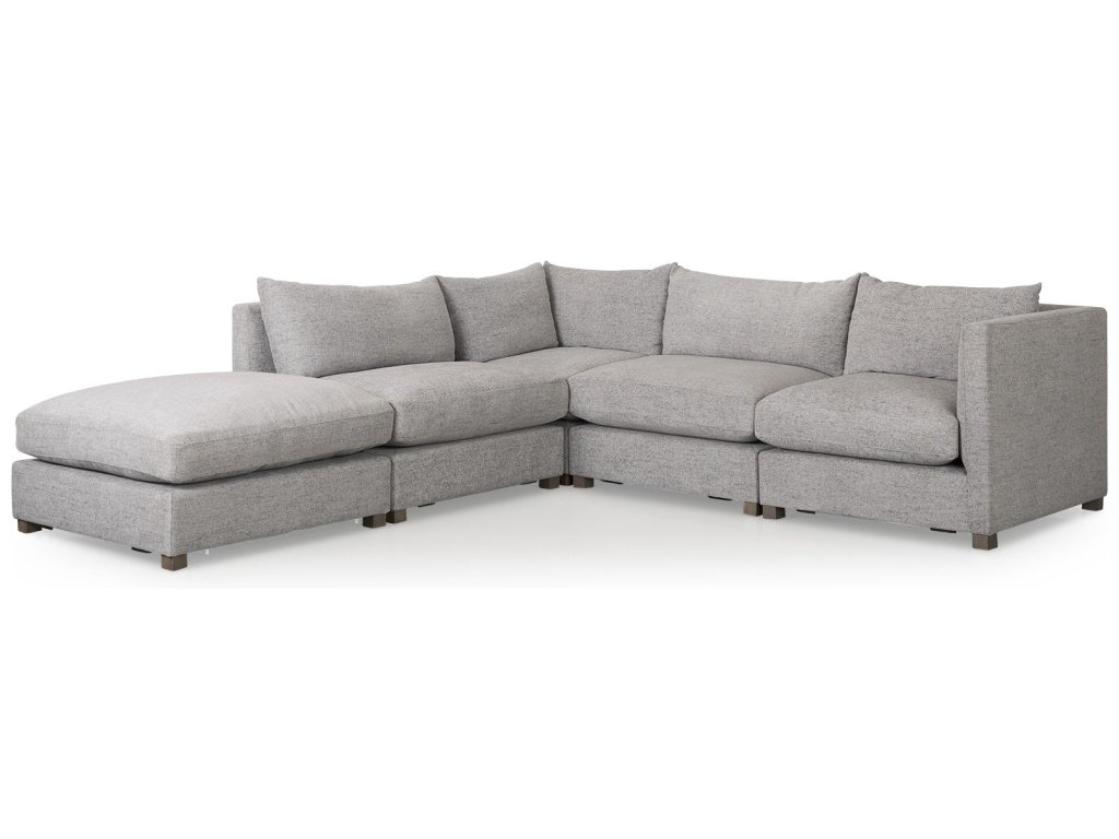 38.6L x 26.0W x 17.7H Medium Gray 2/3 Ottoman Sectional Piece - image 11