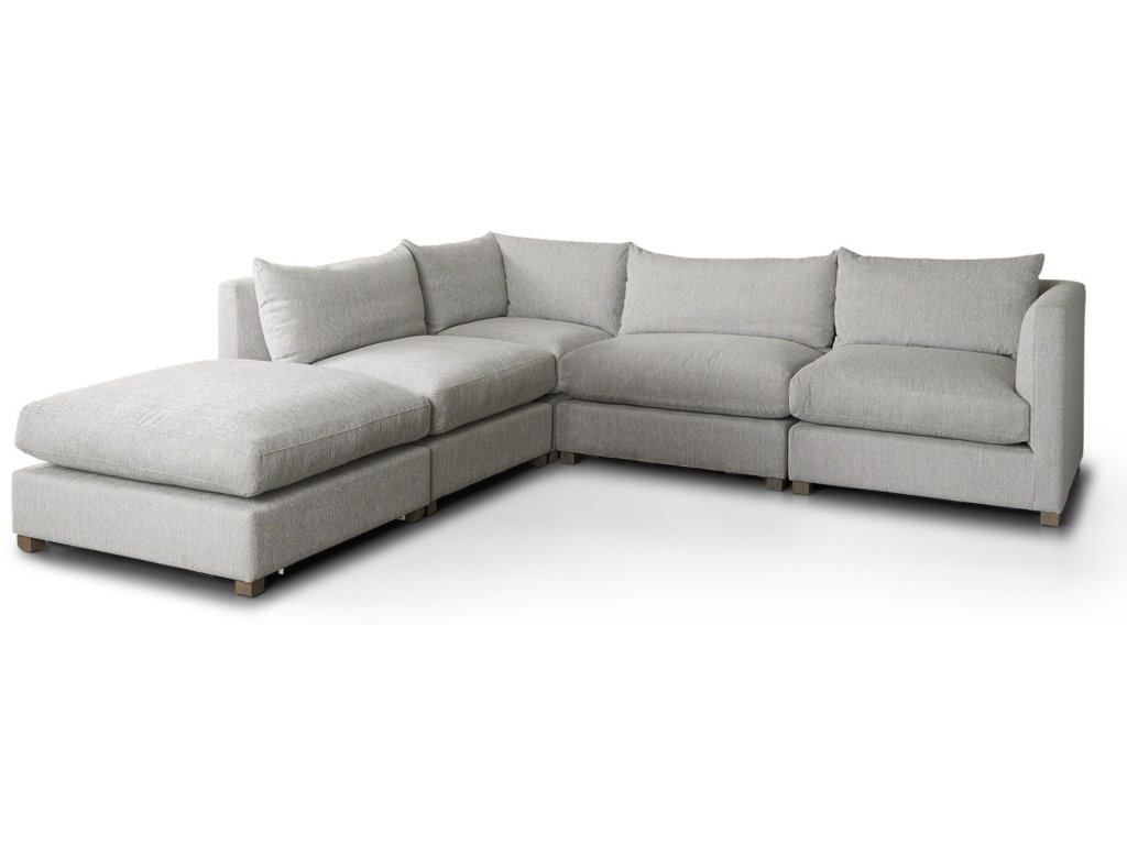 Light Gray Arm Pillow Sectional Piece - image 11