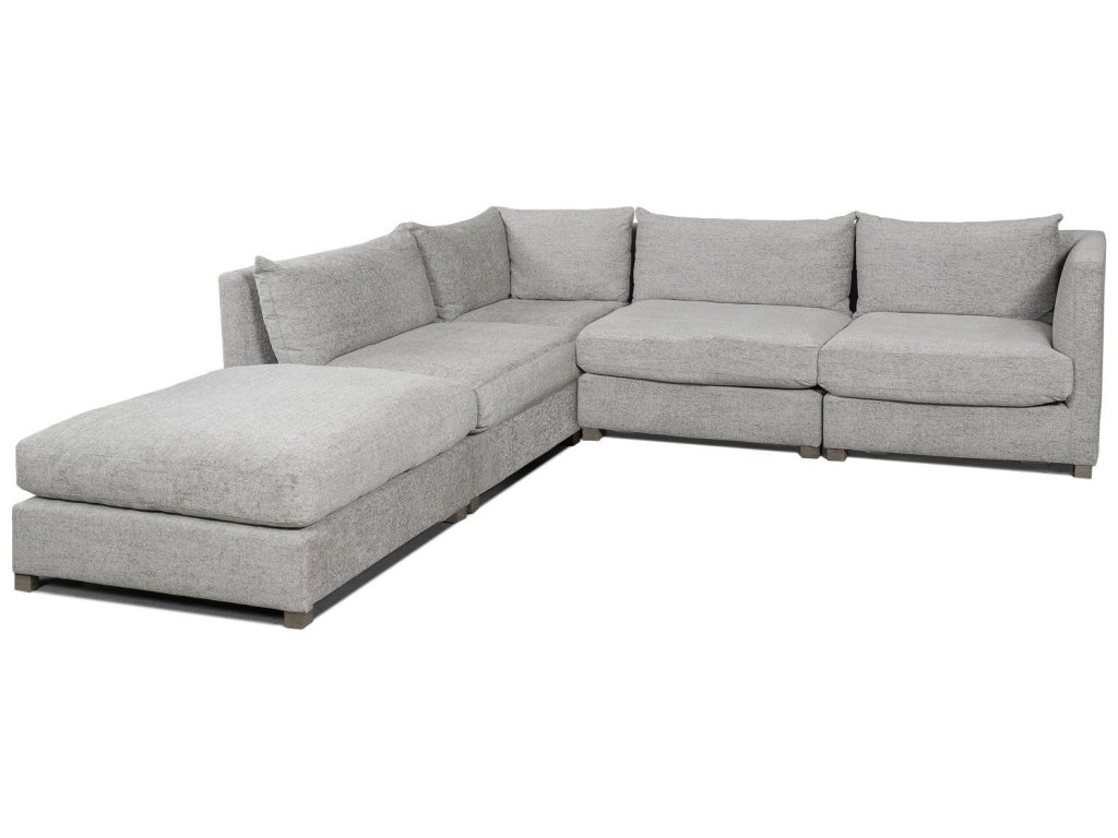 Medium Gray Throw Pillow Sectional Piece - image 8