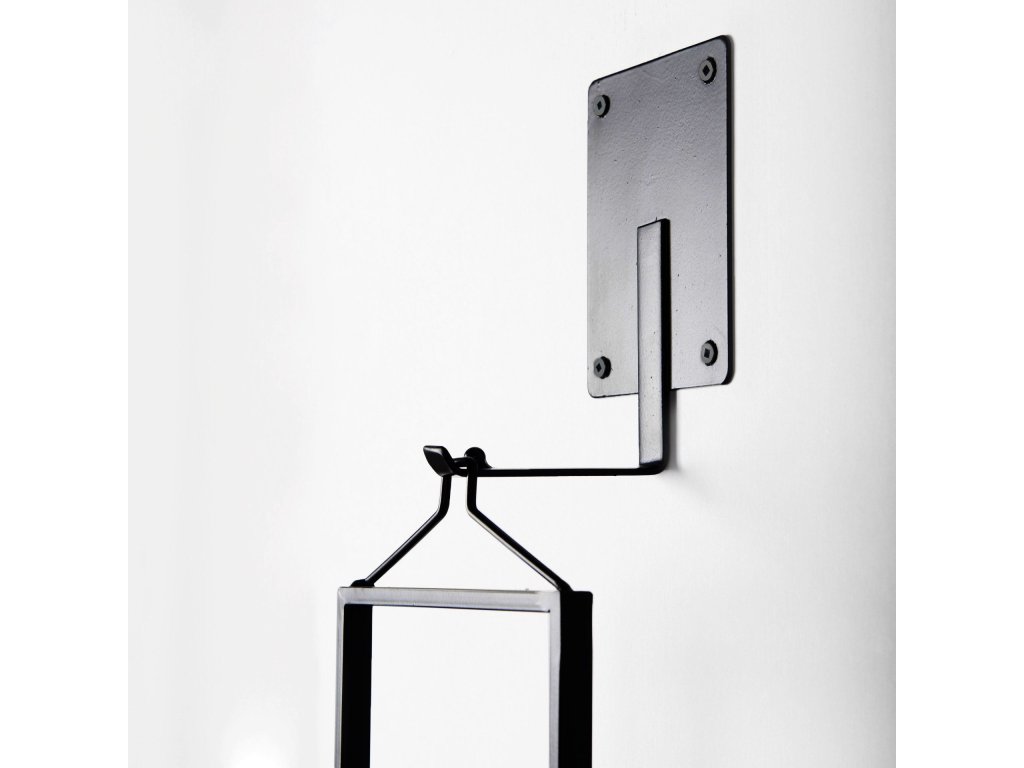 5.9L x 7.1W x 24.0H Black Metal Frame and Wood Hanging Candle Holder - image 3