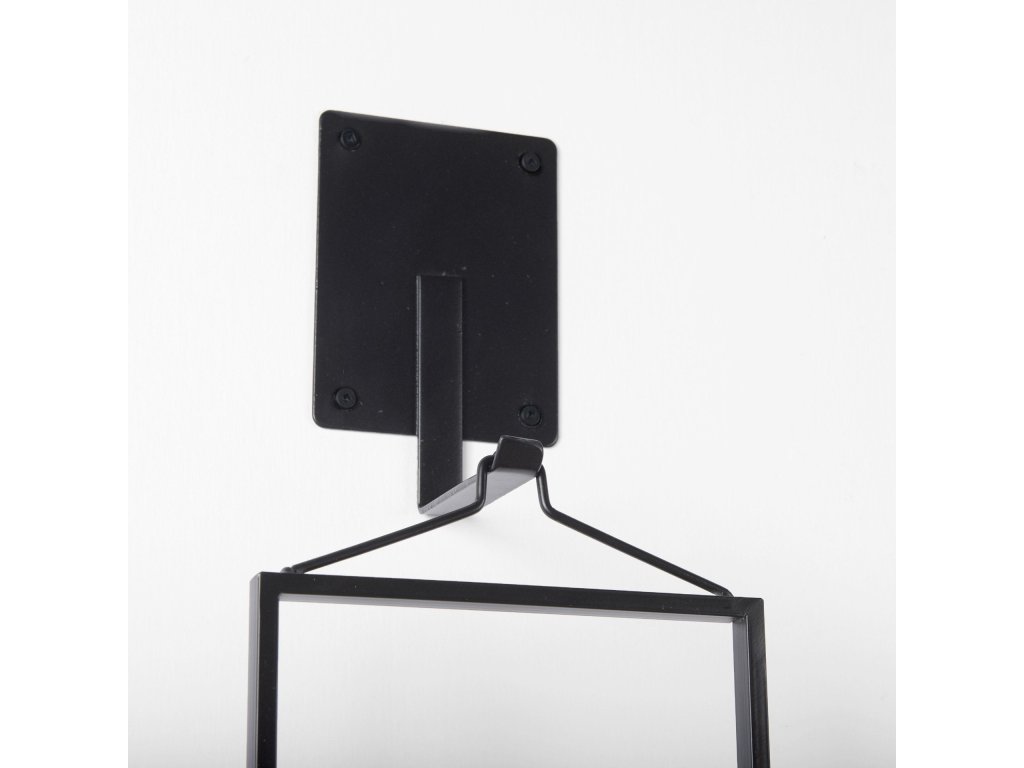 5.9L x 7.1W x 24.0H Black Metal Frame and Wood Hanging Candle Holder - image 4
