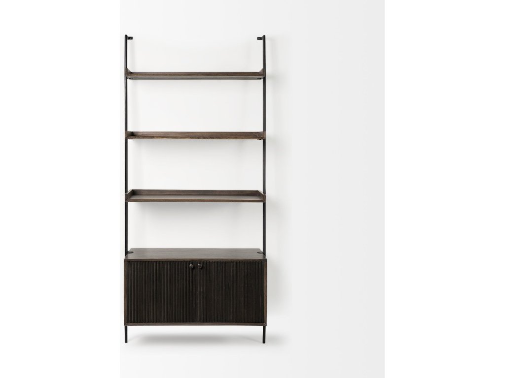 37.5L x 20W x 82H Two-Toned Brown Wood Three Shelf Shelving Unit - image 2
