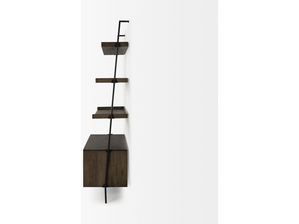 37.5L x 20W x 82H Two-Toned Brown Wood Three Shelf Shelving Unit - image 3