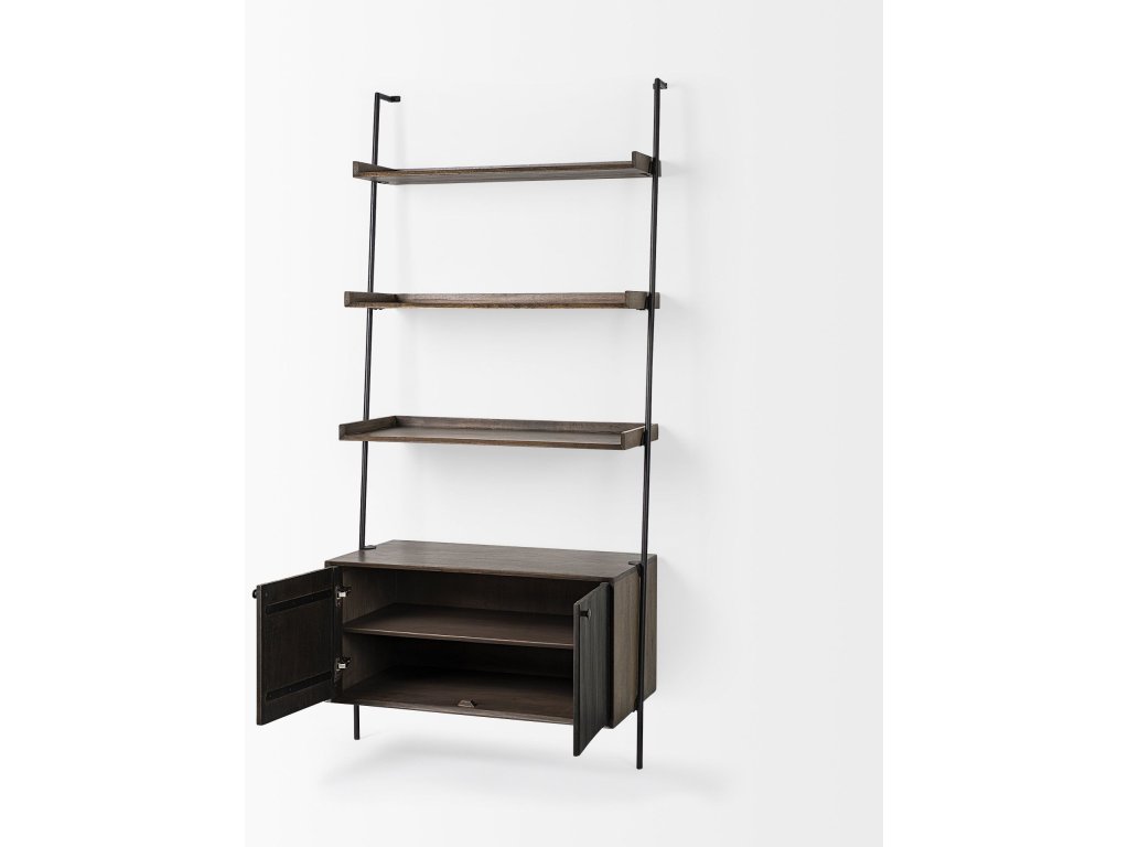 37.5L x 20W x 82H Two-Toned Brown Wood Three Shelf Shelving Unit - image 4