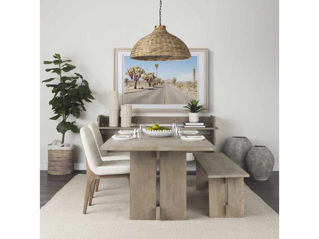 Diamond Tuffed Cream Fabric Wrap Brown Wood Base Dining Chair - image 1