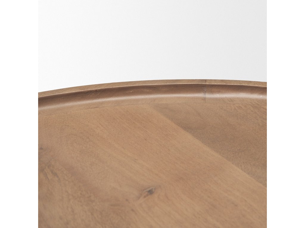 I 22 x 24 Round Top Brown Solid Wood Accent Table - image 7