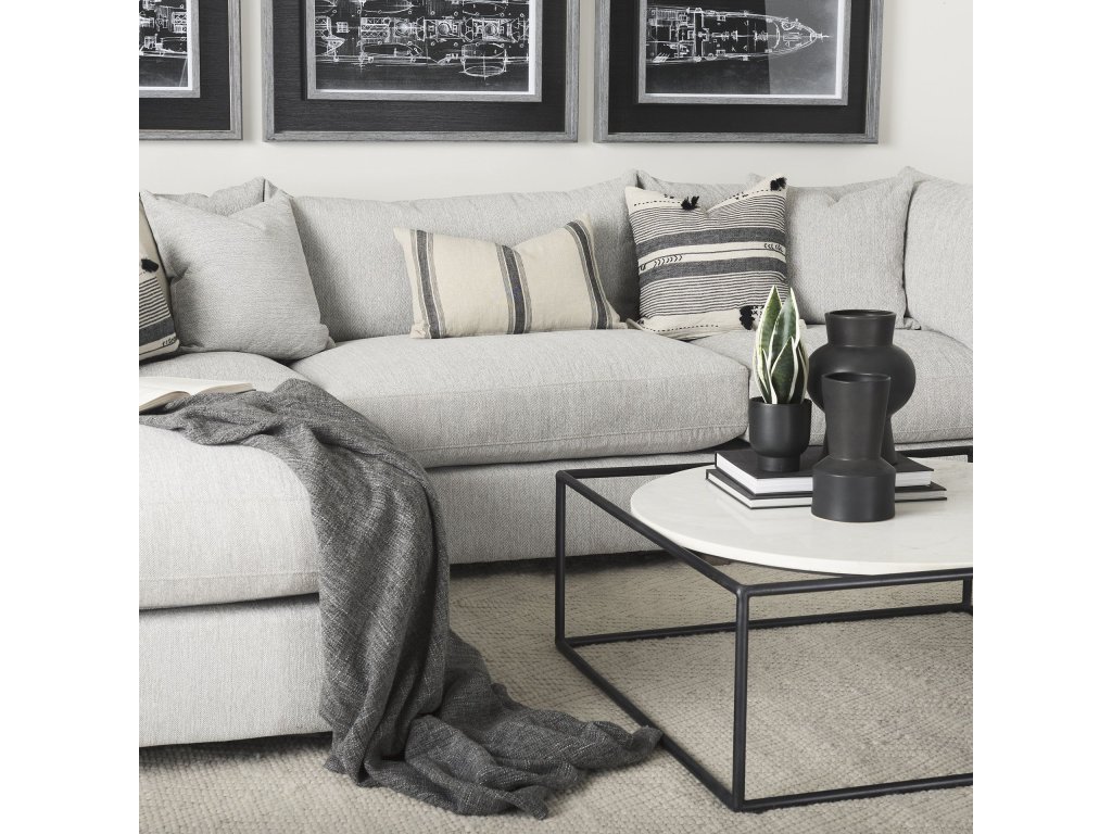 38.2L x 38.6W x 28.3H Light Gray Armless Sectional Piece - image 2