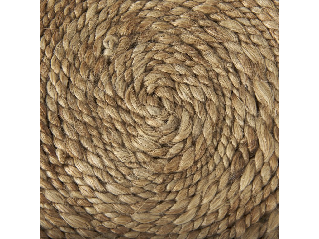 Brown Handwoven Wool Cylindrical Pouf - image 8