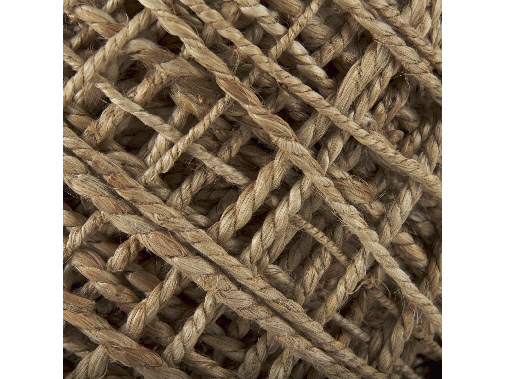 Brown Handwoven Wool Cylindrical Pouf - image 10