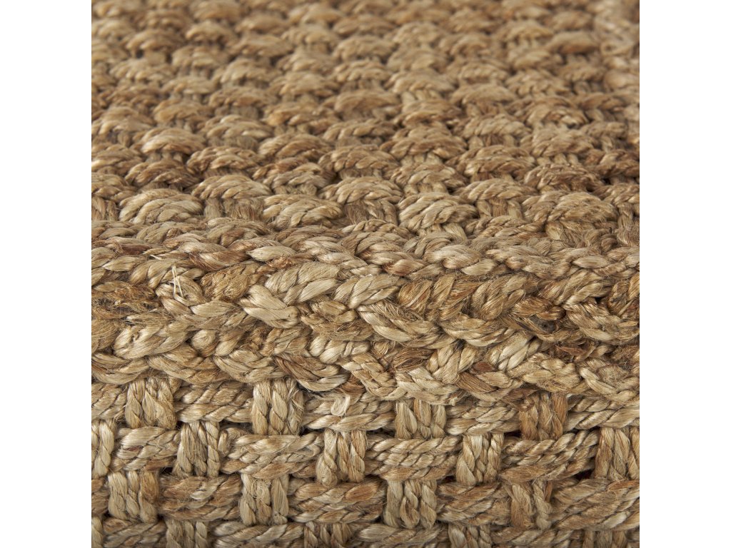 16.5" Square Brown Jute Pouf - image 5