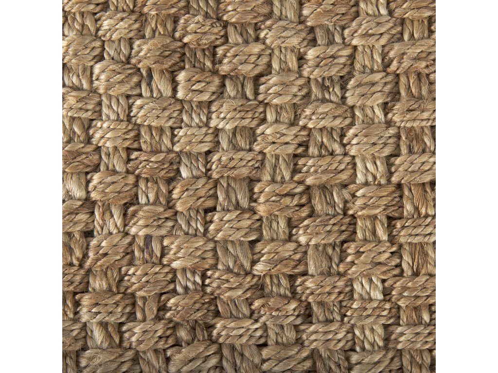 16.5" Square Brown Jute Pouf - image 6