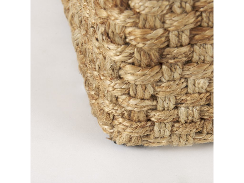 16.5" Square Brown Jute Pouf - image 7