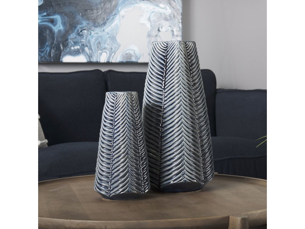 I Small Dark Navy Gloss Ceramic Vase - image 3