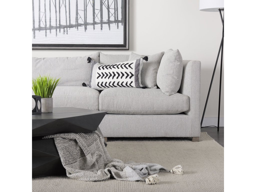 Light Gray Arm Pillow Sectional Piece - image 3