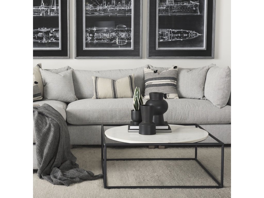 Light Gray Arm Pillow Sectional Piece - image 4