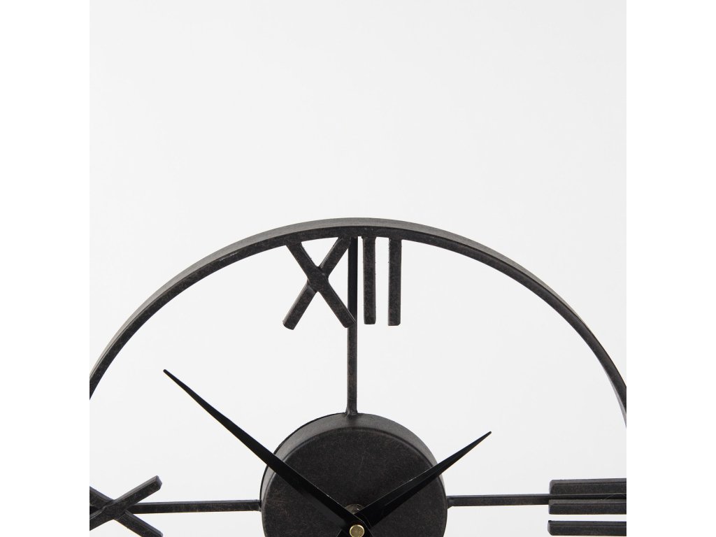 Black Metal/Wood Open Frame Table Clock - image 6