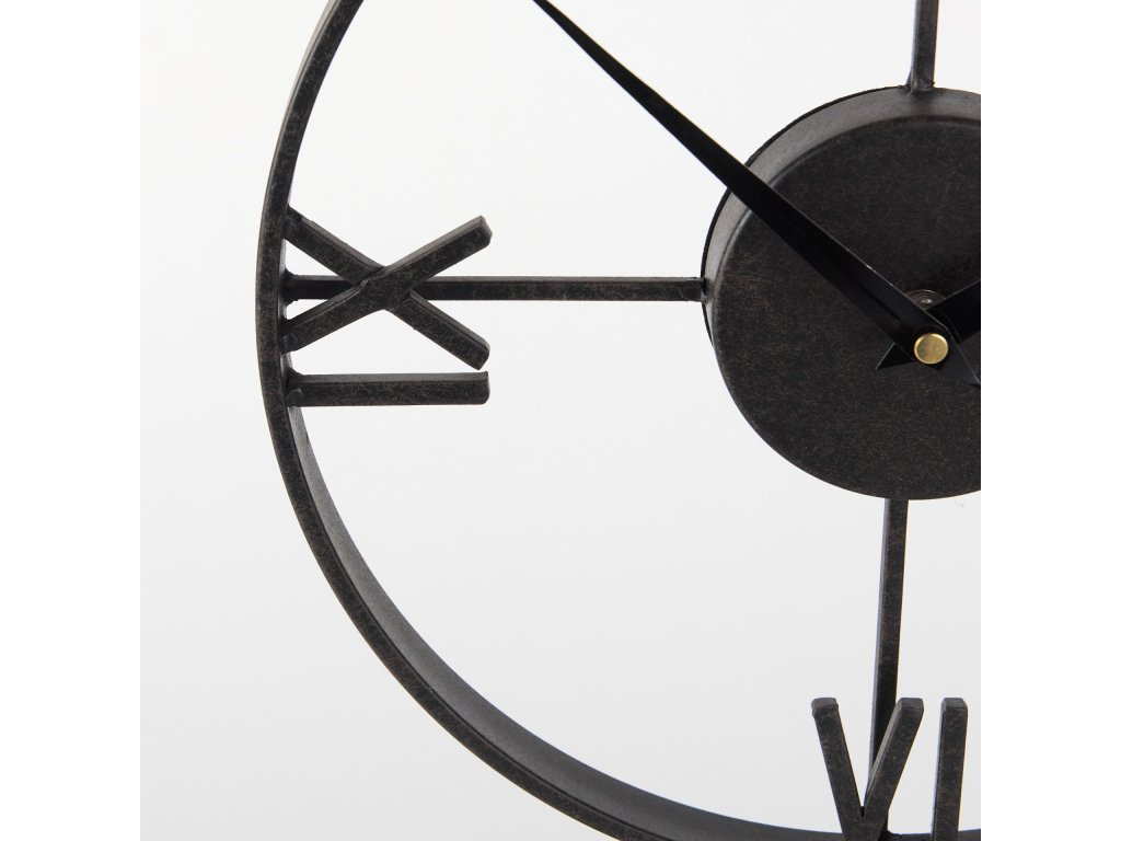 Black Metal/Wood Open Frame Table Clock - image 7