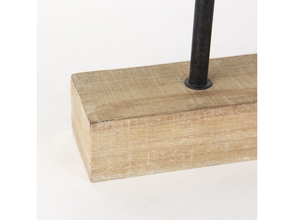Black Metal/Wood Open Frame Table Clock - image 9