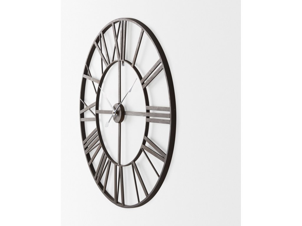 29.9L x 1.8W x 29.9H Black Iron Round Wall Clock - image 3