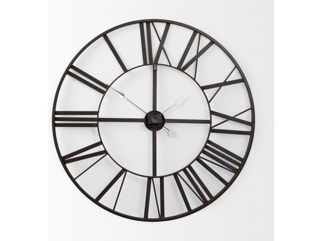 29.9L x 1.8W x 29.9H Black Iron Round Wall Clock - image 4