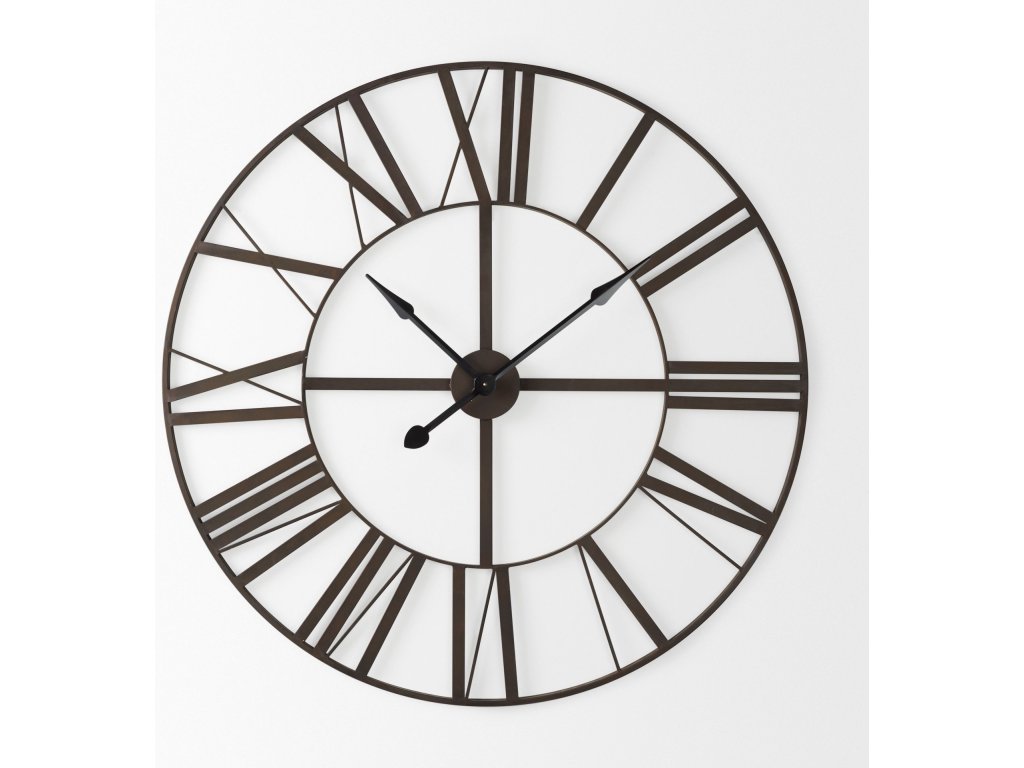 40.0L x 2.4W x 40.0H Black Iron Round Wall Clock - image 1
