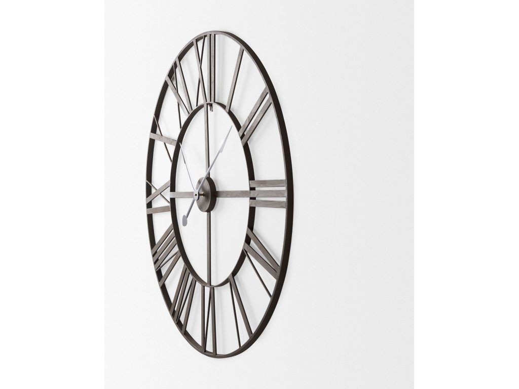 40.0L x 2.4W x 40.0H Black Iron Round Wall Clock - image 2
