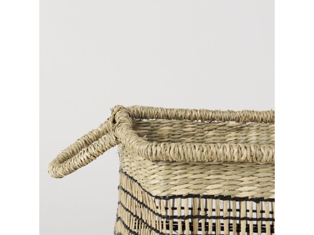 18.5L x 13.4W x 14.6H Set of 2 Light Brown Seagrass Rectangular Basket With Handles - image 4