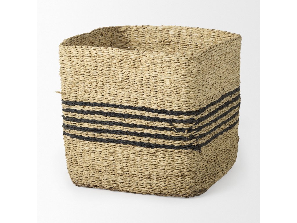 15.7L x 15.7W x 15.7H (Set of 3) Grey Twisted Seagrass Square Basket - image 2
