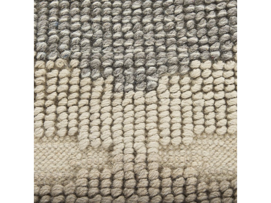 5X8 Gray Wool Hand Woven Diamond Patterned Rug - image 8
