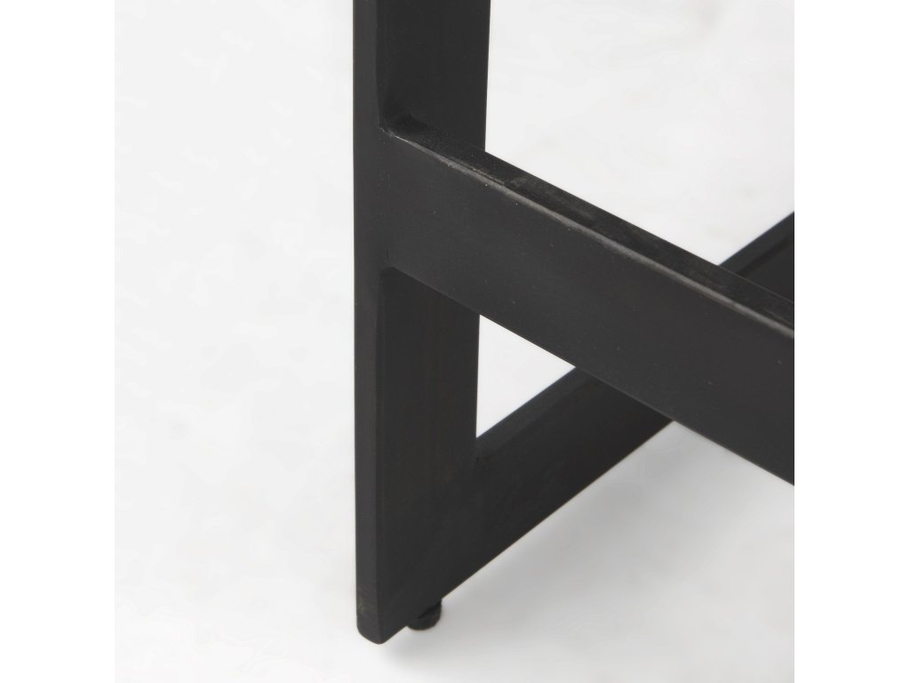 17L x 17W x 26H Black Wood w/ Black Metal Base C-Shape Counter Stool - image 8