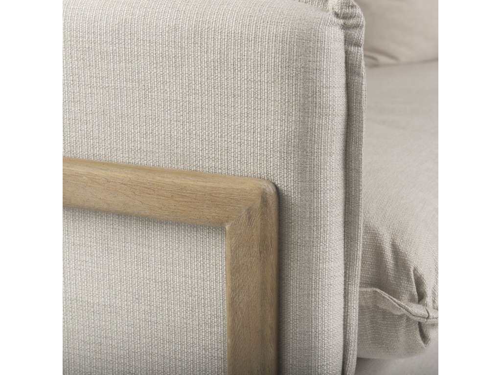 I 84" Beige Upholstered Three Seater Sofa - image 10