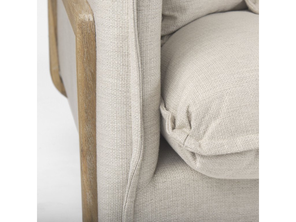 I 84" Beige Upholstered Three Seater Sofa - image 11