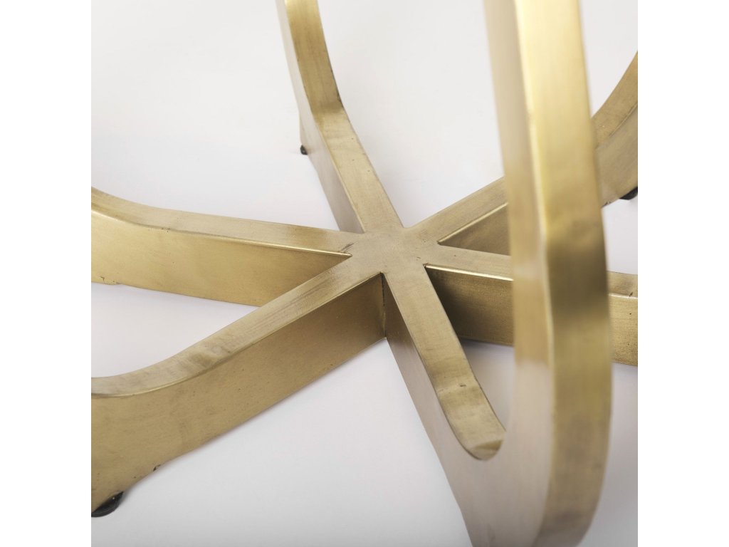 48" Marble Top Gold Metal Base Dining Table - image 9