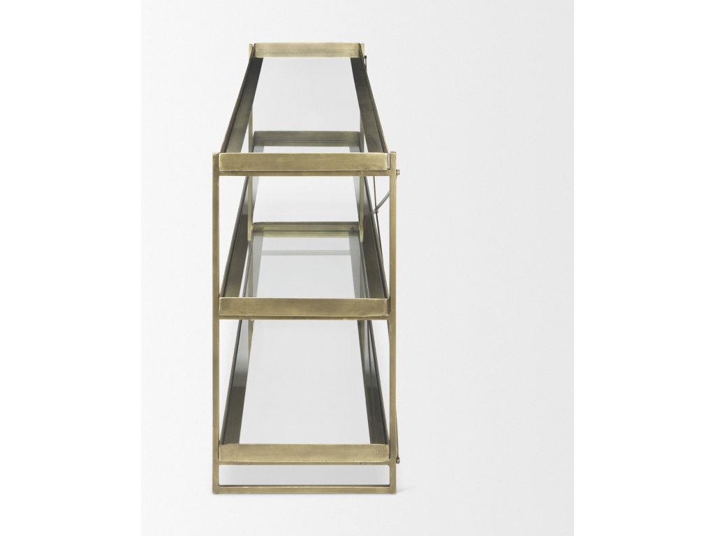 72.0L x 16.0W x 30.0H Gold Metal w/Glass Console Table - image 3