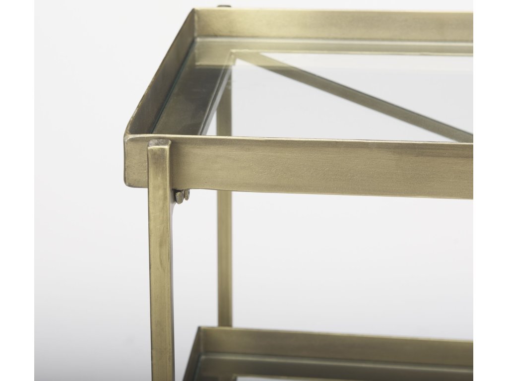72.0L x 16.0W x 30.0H Gold Metal w/Glass Console Table - image 6