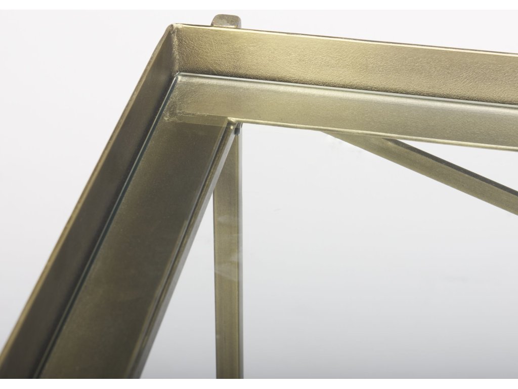 72.0L x 16.0W x 30.0H Gold Metal w/Glass Console Table - image 7