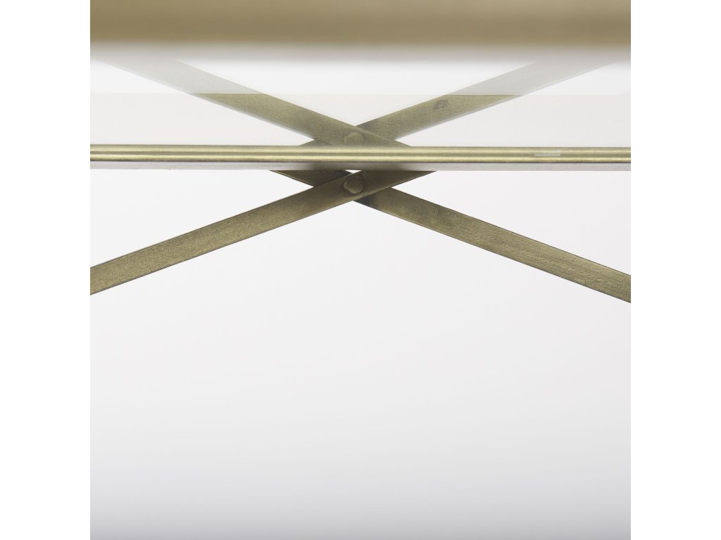 72.0L x 16.0W x 30.0H Gold Metal w/Glass Console Table - image 8