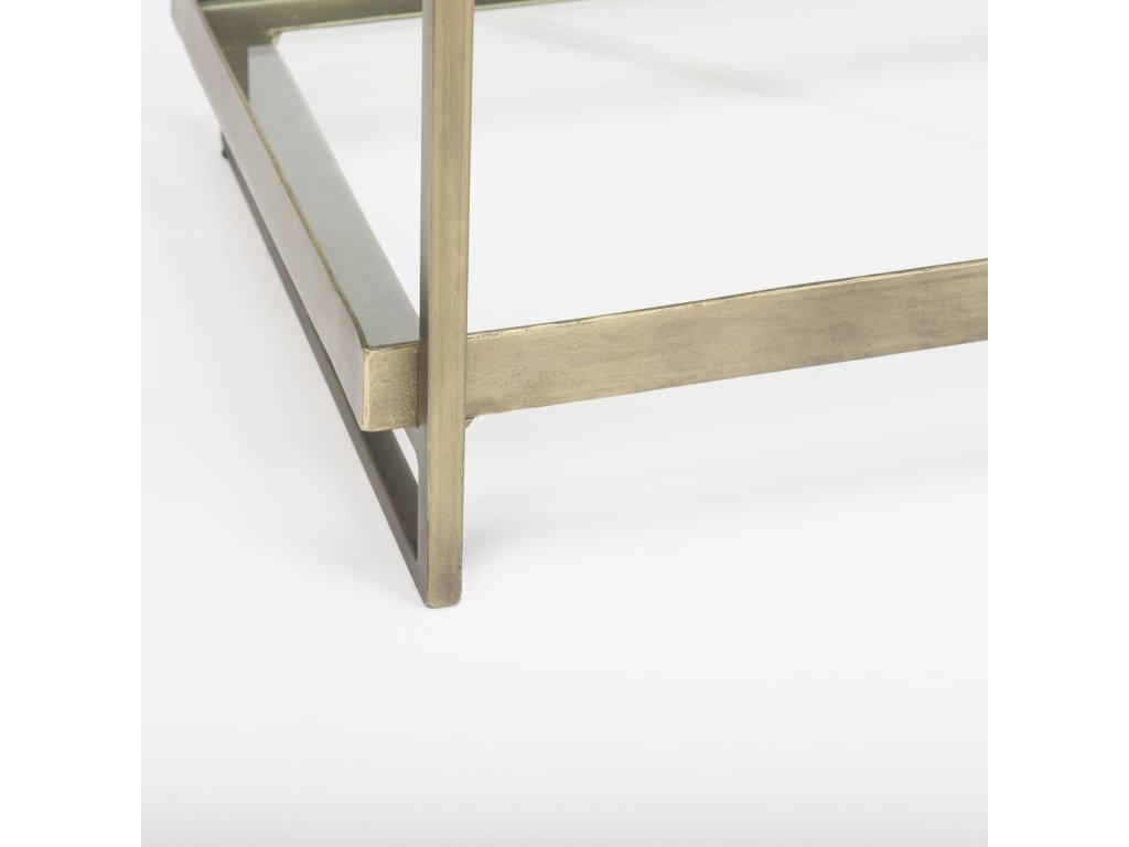 72.0L x 16.0W x 30.0H Gold Metal w/Glass Console Table - image 9