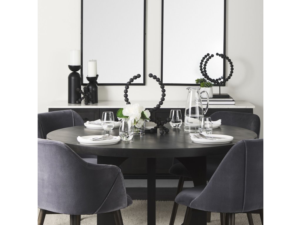 54.L x 54.0W x 30.0H Black Wood w/ Circular Top Dining Table - image 2