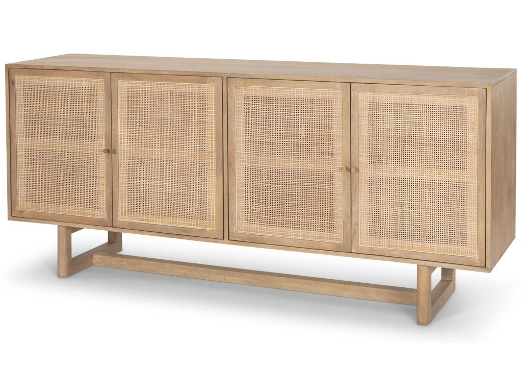 72.0L x 18.0W x 31.0H Light Brown Solid Wood w/Cane Sideboard - main image