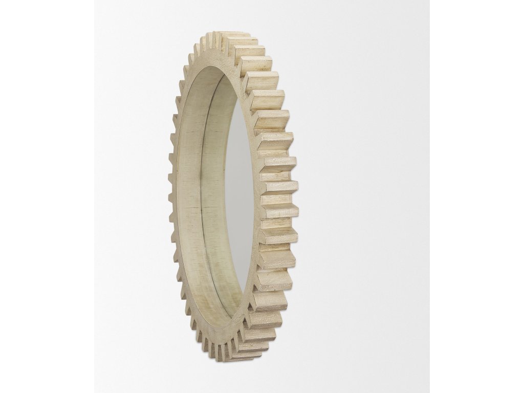 Mirror 35" Round Natural Wood Frame Mirror - image 2