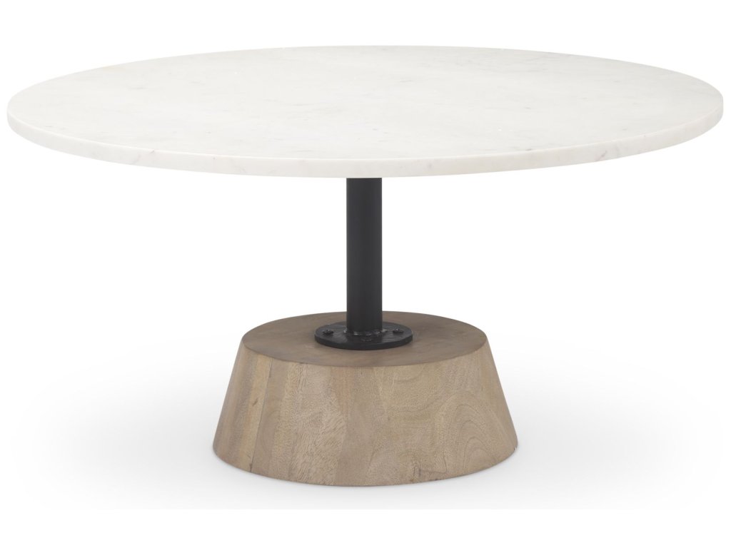 Marble Top Pedestal Base Round Coffee Table - main image
