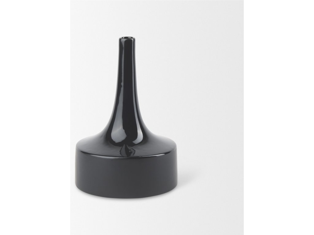 11.6H Medium Glossy and Matte Black Ceramic Jug Vase - image 2