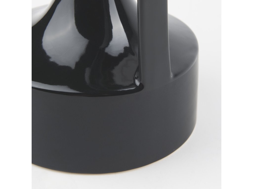 11.6H Medium Glossy and Matte Black Ceramic Jug Vase - image 9