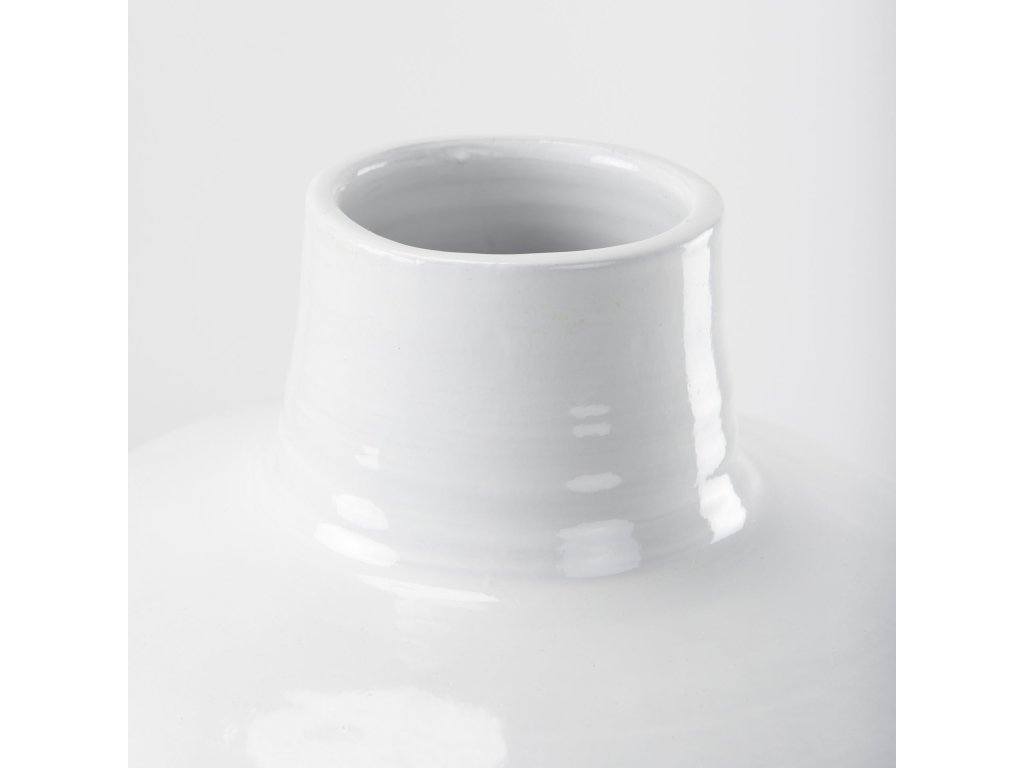 20.5L x 20.5W x 31.9H White and Dark Beige Color Blocked Ceramic Floor Vase - image 3