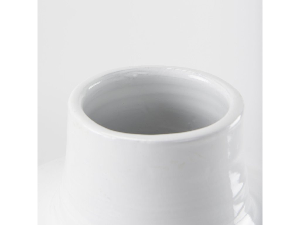 20.5L x 20.5W x 31.9H White and Dark Beige Color Blocked Ceramic Floor Vase - image 4
