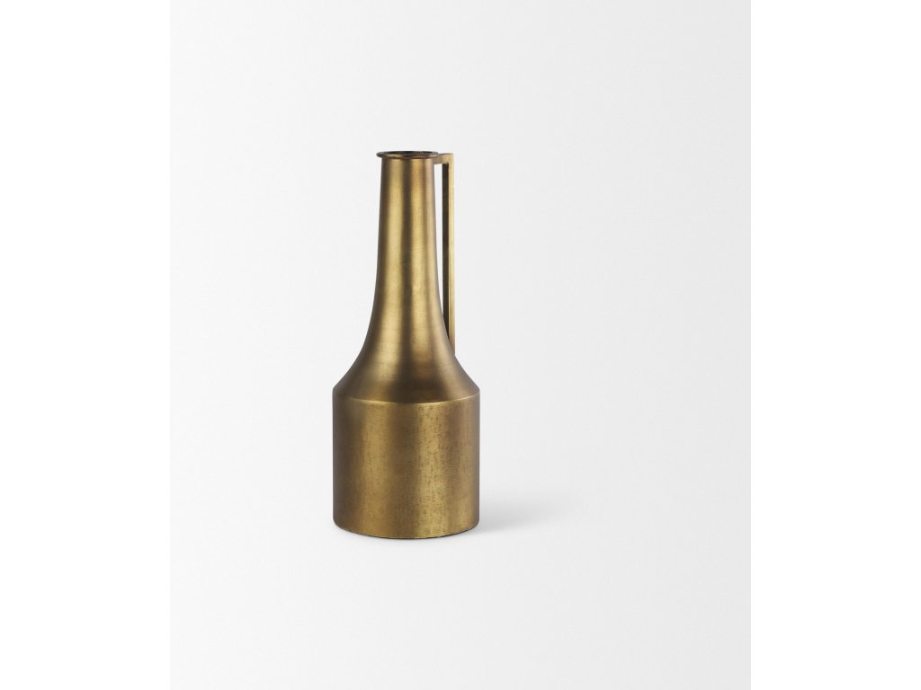 Small 14.0H Gold Iron Flower Jug Vase - image 5