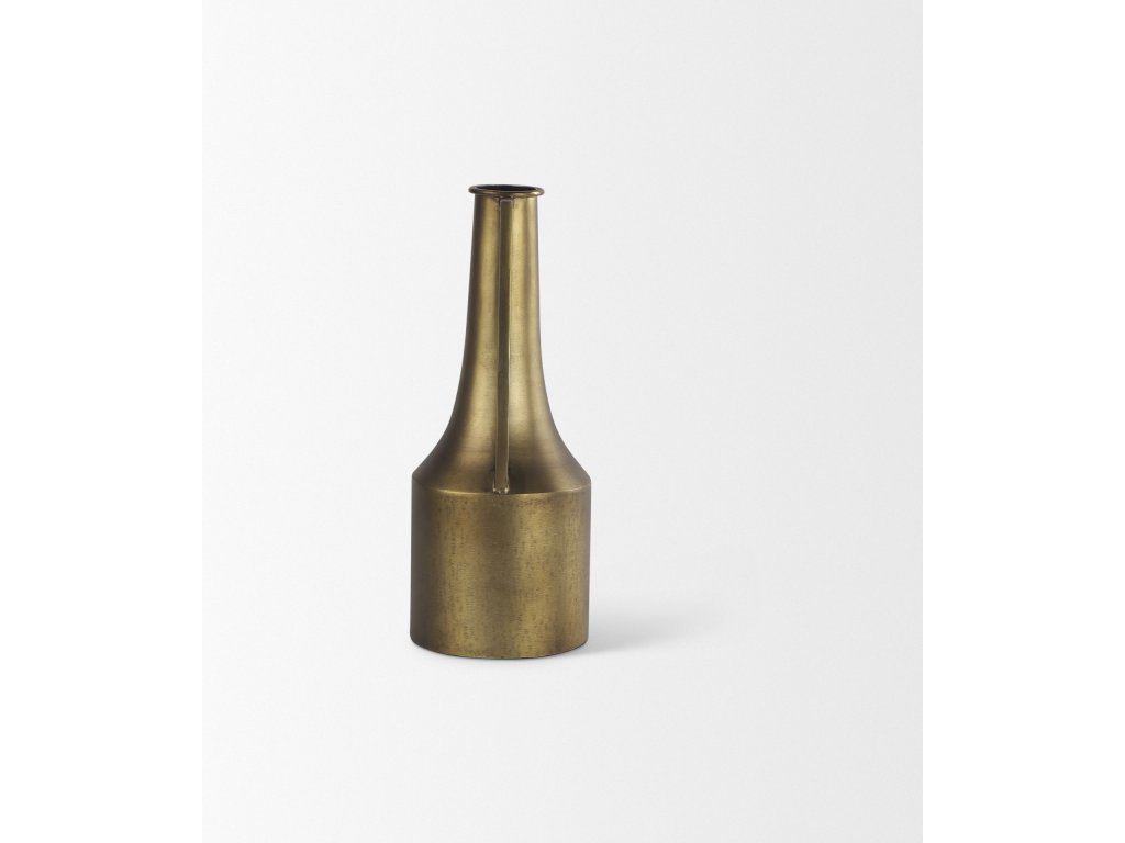 Small 14.0H Gold Iron Flower Jug Vase - image 6