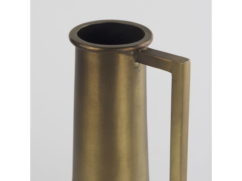 Small 14.0H Gold Iron Flower Jug Vase - image 9